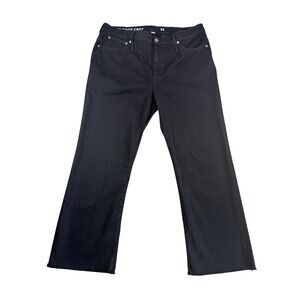 J.Crew Demi Boot Crop Jeans Womens 33 Black High Rise Raw Hem Stretch Denim 0072